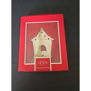 Lenox I Love My Dog Christmas Ornament in Red Box White Porcelain Doghouse 3.25"